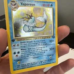 Pokemon TCG Vaporeon Jungle Holo Card 12/64 1st Edition Rare - Image 5