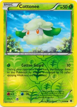 Cottonee 10/98 Reverse Holo Emerging Powers Pokemon Card NM - Image 1