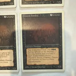 Lot Of 4 Demonic Hordes Revised HEAVILY PLD Black Rare Reserved List MAGIC CARD - Image 4