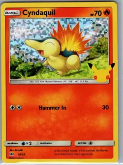 Cyndaquil - 10/25 Holo McDonald's 25th Anniversary Promos - Pokemon Card - NM - Image 1