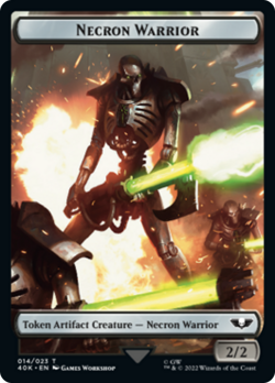 Necron Warrior // Insect Double-Sided (Surge Foil) Warhammer 40,000 Tokens - Nea - Image 1