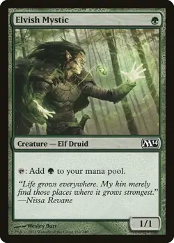 Elvish Mystic [Magic 2014] Moderately Played Foil - Image 1