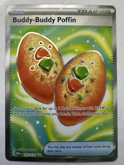 Buddy-buddy Poffin 167/132 Ultra Rare Full Art Mega Evolutions Pokemon TCG Card - Image 1