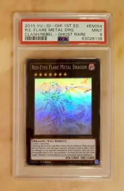 Yu-Gi-Oh Red-Eyes Flare Metal Dragon CORE-EN054 PSA 9 MINT 1st Ed Ghost Rare! - Image 1