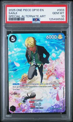 Sanji 2025 One Piece OP10 Royal Blood #003 Special Alternate Art PSA 10 - Image 1