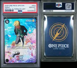 Sanji 2025 One Piece OP10 Royal Blood #003 Special Alternate Art PSA 10 - Image 3