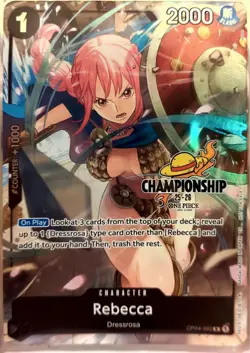 One Piece TCG CS Championship 25-26 Celebration Rebecca OP04-092 *Rare Promo* - Image 1