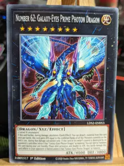 Number 62: Galaxy-Eyes Prime Photon Dragon LDS2-EN053 NM Yugioh Card - Image 1