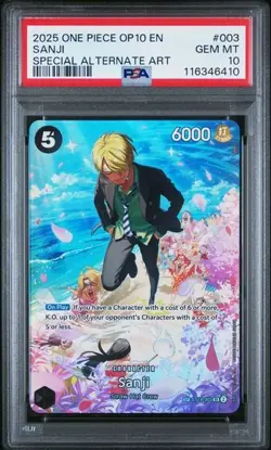 2025 Sanji ST14-003 SP Alt Art One Piece TCG Royal Blood OP10 ENGLISH PSA 10 - Image 1