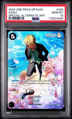 2025 One Piece OP10 Royal Blood ST14-003 Sanji Special Alternate Art PSA 10 - Image 1