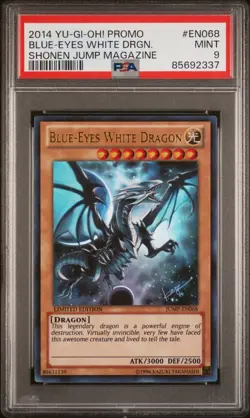 Yugioh Blue Eyes White Dragon JUMP-EN068 Graded PSA 9 MINT Ultra Rare Promo 2014 - Image 2