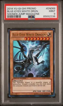 Yugioh Blue Eyes White Dragon JUMP-EN068 Graded PSA 9 MINT Ultra Rare Promo 2014 - Image 3