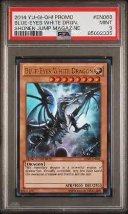 Yugioh Blue Eyes White Dragon JUMP-EN068 Graded PSA 9 MINT Ultra Rare Promo 2014 - Image 4