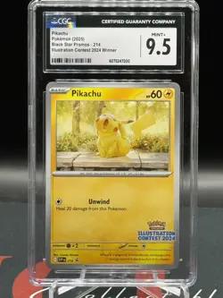 2025 Pokemon Pikachu Black Star Promo Illustration Contest 2024 SVP 214 CGC 9.5 - Image 1