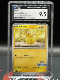 2025 Pokemon Pikachu Black Star Promo Illustration Contest 2024 SVP 214 CGC 9.5 - Image 3