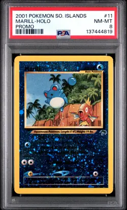 2001 POKEMON SOUTHERN ISLANDS PROMO #11 MARILL-HOLO PSA 8 - Image 1