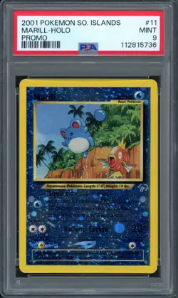 Pokemon PSA 9 Mint Southern Islands Reverse Holo Marill 11/18 - Image 1