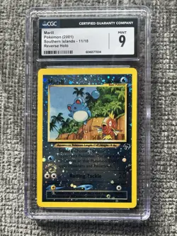 Marill Reverse Holo CGC 9 Pokemon 2000 Southern Islands 11/18 Four Swirls POP 96 - Image 1
