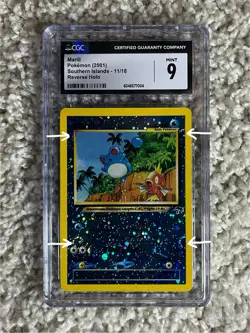 Marill Reverse Holo CGC 9 Pokemon 2000 Southern Islands 11/18 Four Swirls POP 96 - Image 3