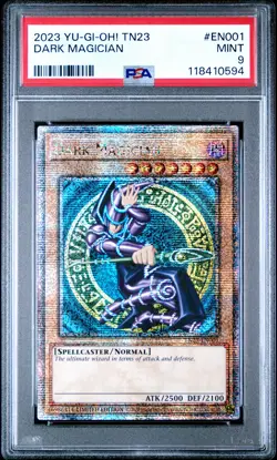 2023 YU-GI-OH! TN23-25TH ANV TIN: DUELING HEROES #EN001 DARK MAGICIAN PSA 9 - Image 1