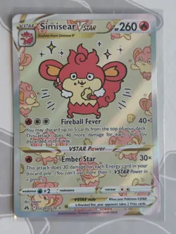 Pokemon TCG SWSH Crown Zenith Simisear VSTAR GG37/GG70 Gallery Full Art NM - Image 1