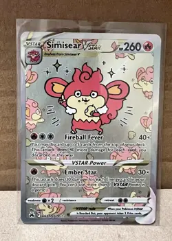 Pokemon Simisear VSTAR GG37/GG70 Crown Zenith Galarian Gallery Holo Rare Card NM - Image 1
