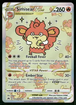Simisear VSTAR GG37/GG70 Ultra Rare Holo NM Pokemon Crown Zenith: Galarian Galle - Image 1