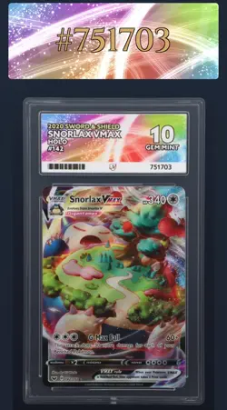 Pokemon TCG Snorlax VMAX Holo Ultra Rare Card 142/202 Ace 10 Gem Mint Perfect - Image 3