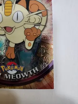Meowth #52 Chrome Holo Foil Starburst Rare Pokemon 1999 Topps Card TV Animation - Image 2