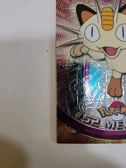 Meowth #52 Chrome Holo Foil Starburst Rare Pokemon 1999 Topps Card TV Animation - Image 3