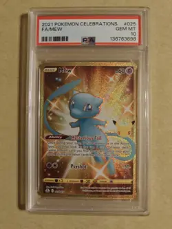 Pokemon TCG: Mew Gold Celebrations 025/025 Full Art English PSA 10 GEM MINT - Image 1