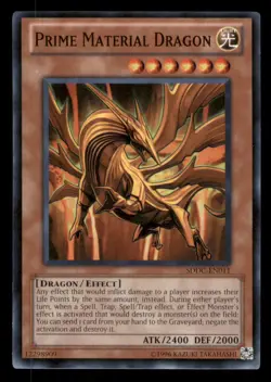 Yugioh Prime Material Dragon #SDDC-EN011 Structure Deck: Dragons Collide LP - Image 1