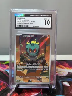 2025 POKEMON CGC 10 MARSHADOW 146/132 MEGA EVOLUTION ILLUSTRATION RARE HOLO - Image 1