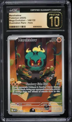 CGC 10 Pristine Marshadow 146/132 Illustration Rare Pokemon Mega Evolution Base - Image 1