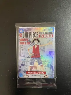 One Piece Monkey D. Luffy US Voyage College Basketball P-055 Rutgers *Sealed* - Image 1