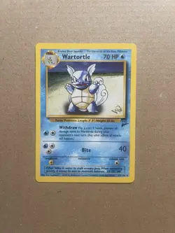 Wartortle 63/130 W Stamp WOTC Wizards Base Set 2 Promo Pokemon Card NM - Image 1