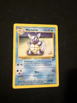 Pokemon Wartortle Card 63/130 Base Set 2 Promo W Gold Stamp WOTC NM - Image 1