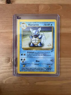 Pokemon Card Wartortle 63/130 Base Set 2 Wizards Promo Gold W Stamp WOTC - NM - Image 1