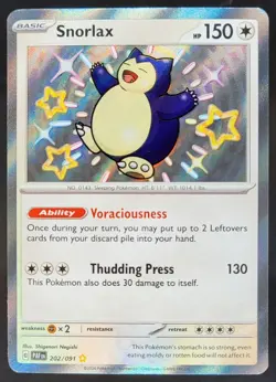 2024 Pokemon SV Paldean Fates - PAF EN Snorlax #202/091 Shiny Rare JP2 - Image 1