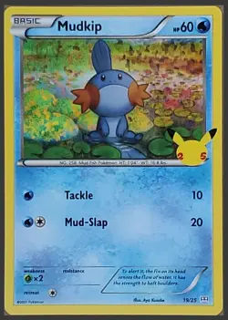 Pokemon 25th Anniversary McDonald's MCDs Promo Mudkip Holo Foil 19/25 Card - Image 1