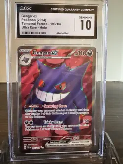 Pokemon Gengar EX Full Art Cgc Gem Mint 10 Card Temporal Forces 193/162 - Image 1