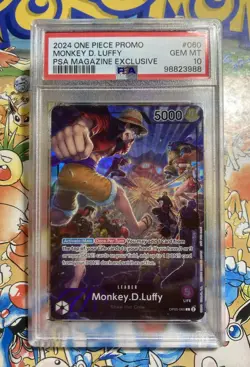 PSA 10 One Piece EN Promo Monkey D. Luffy PSA Magazine 2024 Exclusive OP05-060 - Image 1