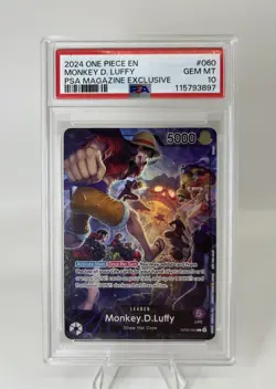PSA 10 One Piece EN Promo Monkey D. Luffy PSA Magazine 2024 Exclusive OP05-060 - Image 1