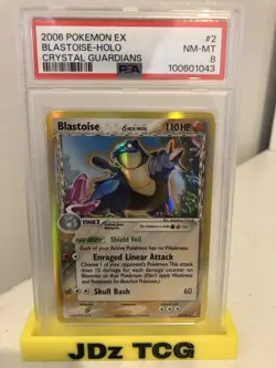 PSA 8 Blastoise Holo #2. Pokemon EX Crystal Guardians 2006. POP 444 - Image 3