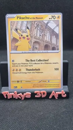 pikachu at the museum Pokemon card TCG ( Fan Art) Crd1702 - Image 1