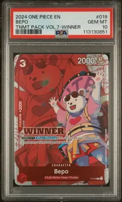 2024 One Piece Bepo WINNER Card TNMT Pack Vol.7 PSA 10 GEM MINT - Image 1