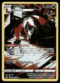 Pokemon Cards Thievul GG17/GG70 Crown Zenith Galarian Gallery Holo NM - Image 1