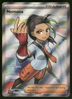 Pokemon Cards Nemona 229/091 Paldean Fates Ultra Rare NM - Image 1
