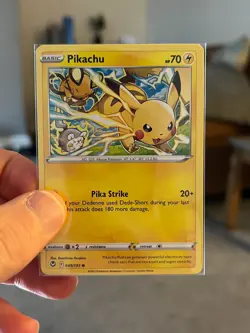 Pikachu 049/195 Pokemon Trading Card from Silver Tempest - Near Mint Condition - Image 1
