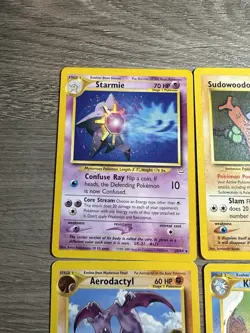 Pokemon Wotc Neo Revelation 4 Rare Vintage Card Collection Lot Starmie Kingdra - Image 3